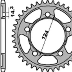 PBR zadní řetězové kolo 4508 42 C45 KTM 950/990/1190 RC8 /DUKE/ SUPERMOTO (JTR898.42) (ŘETĚZ 525) (MADE IN ITALY) Novinka